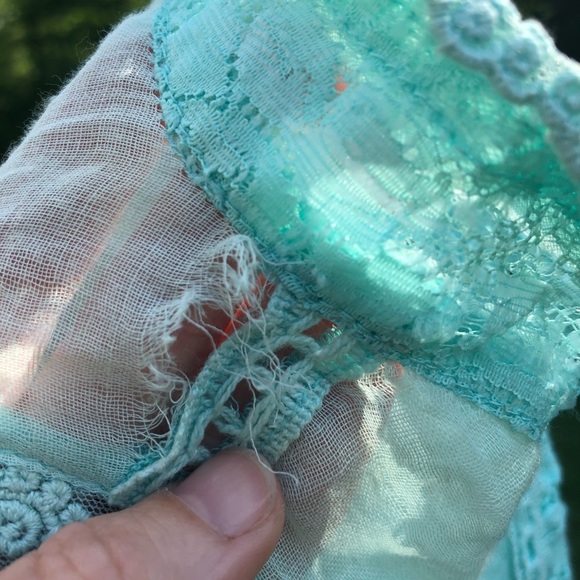 Free People One Angel Lace Tiffany blue dress - Picture 5 of 8